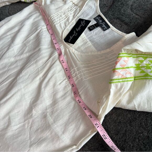 Gretty Zueger embroidered bell sleeve dress NWT lightweight small - Picture 2 of 10